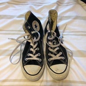 Women’s black high top converse
